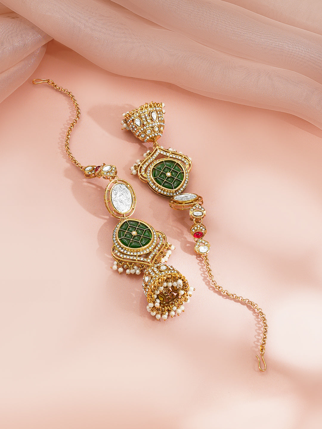 Royal Emerald Drop Bridal Statement Set フリーサイズ