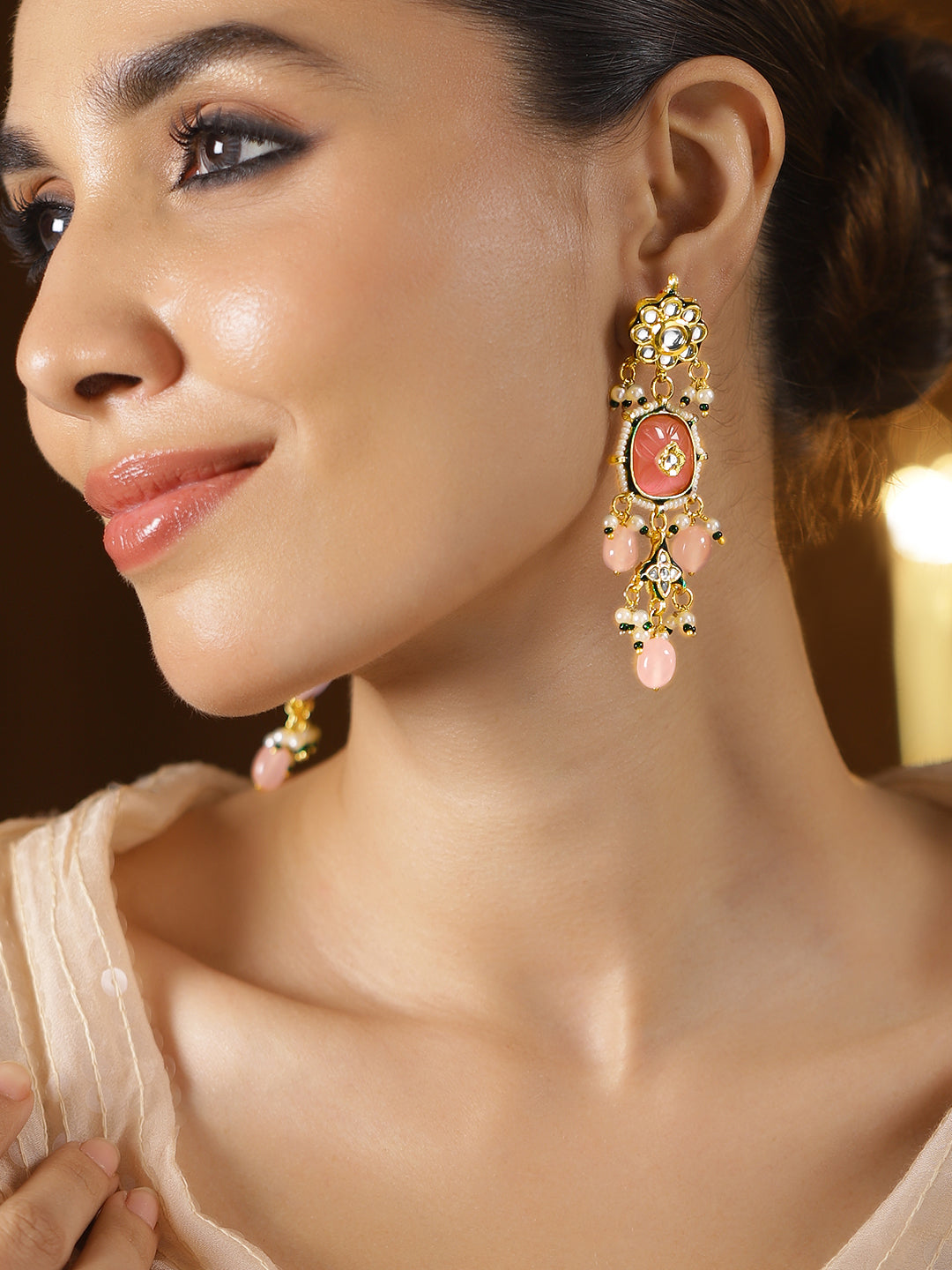 Pastel Bloom Dangle Earrings フリーサイズ