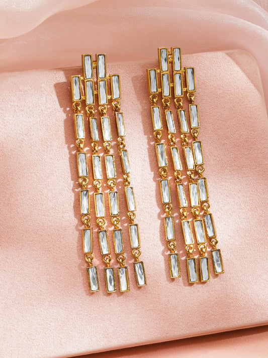 Golden Strands Cascade Earrings フリーサイズ