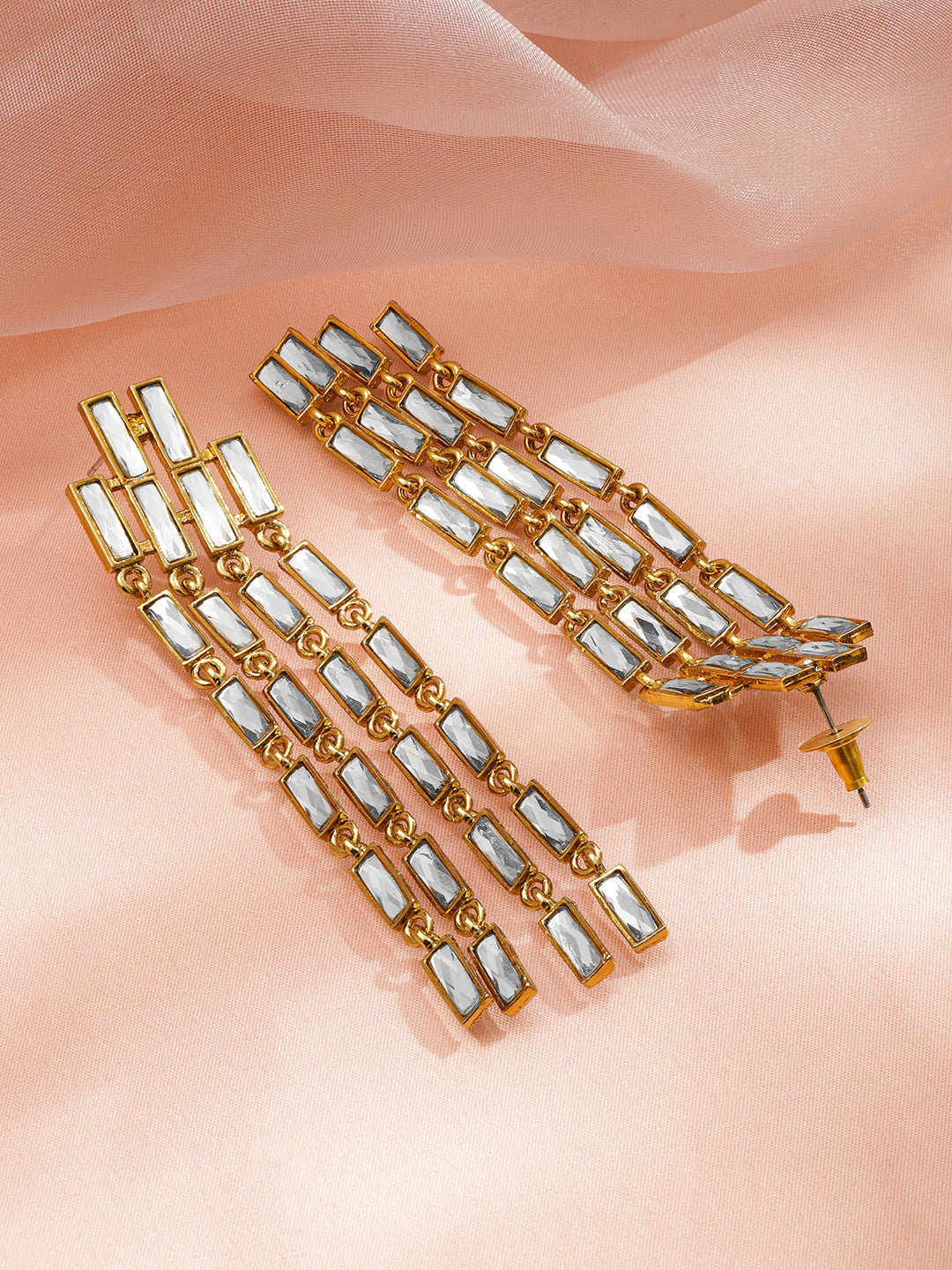 Golden Strands Cascade Earrings フリーサイズ