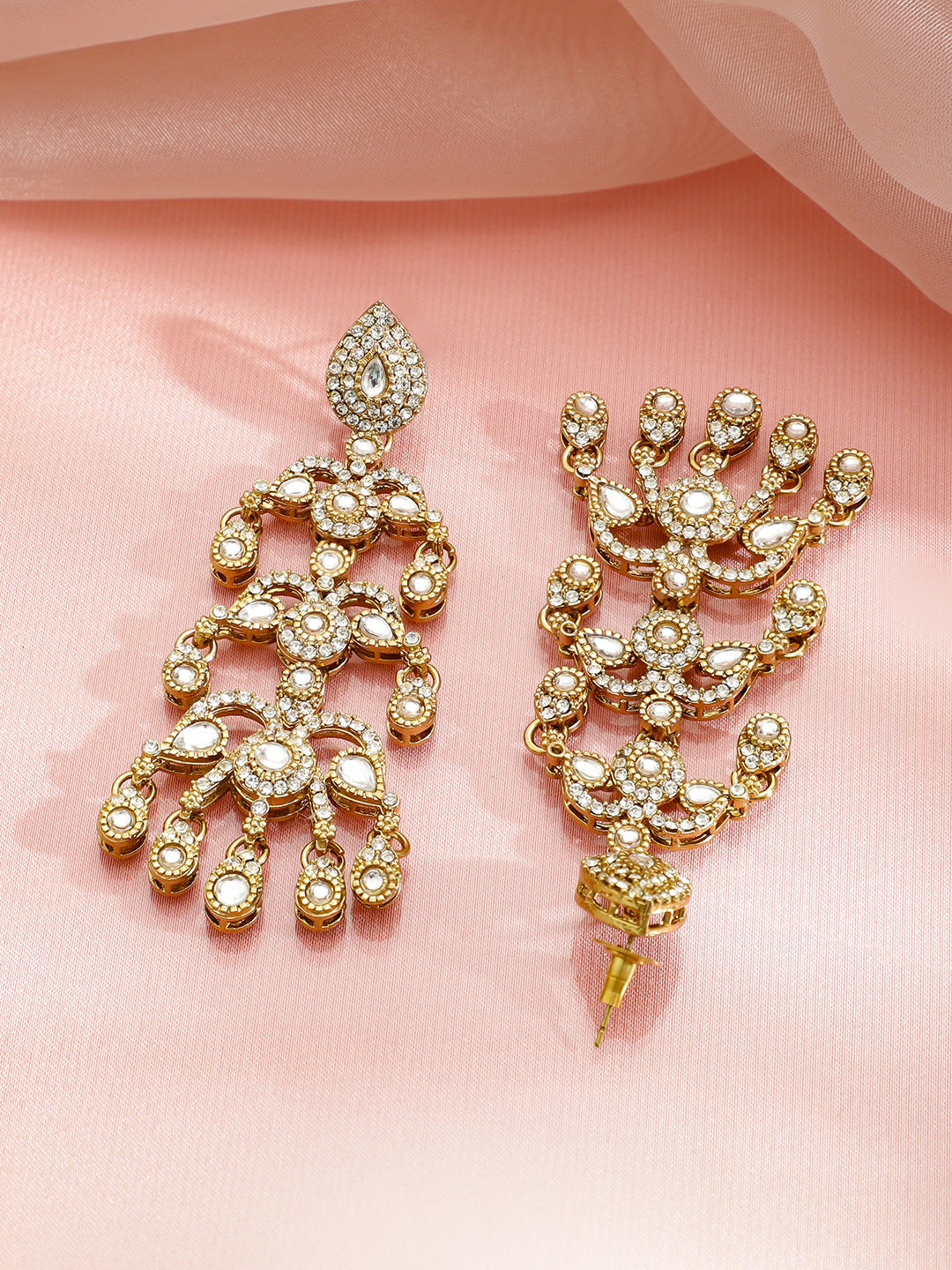 Royal Radiance Kundan American Diamond Zirconia Danglers フリーサイズ