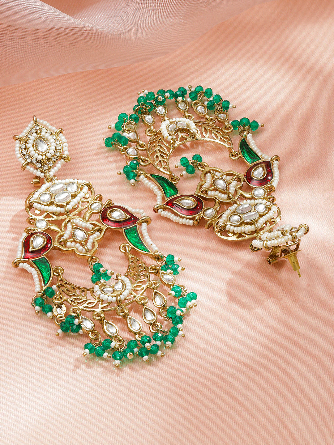 Artisan Peacock Green Danglers フリーサイズ