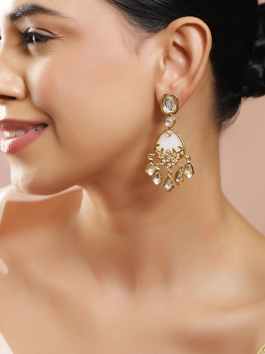 Antique Finish Kundan Danglers フリーサイズ