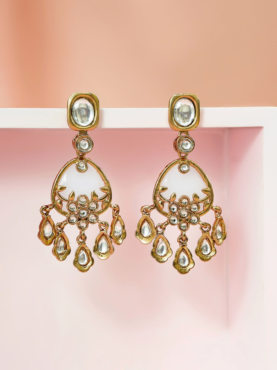 Antique Finish Kundan Danglers フリーサイズ