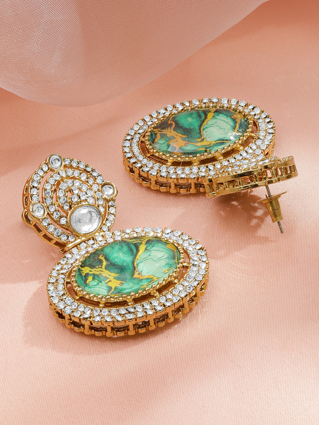 Royal Green Dangler Earrings フリーサイズ