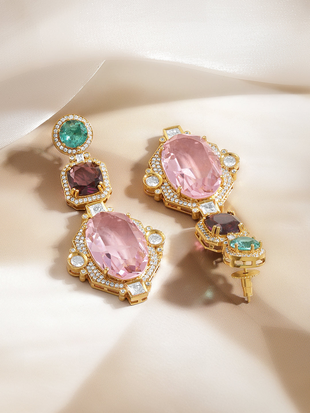 Multicolour Crystal Luxe Statement Earrings フリーサイズ