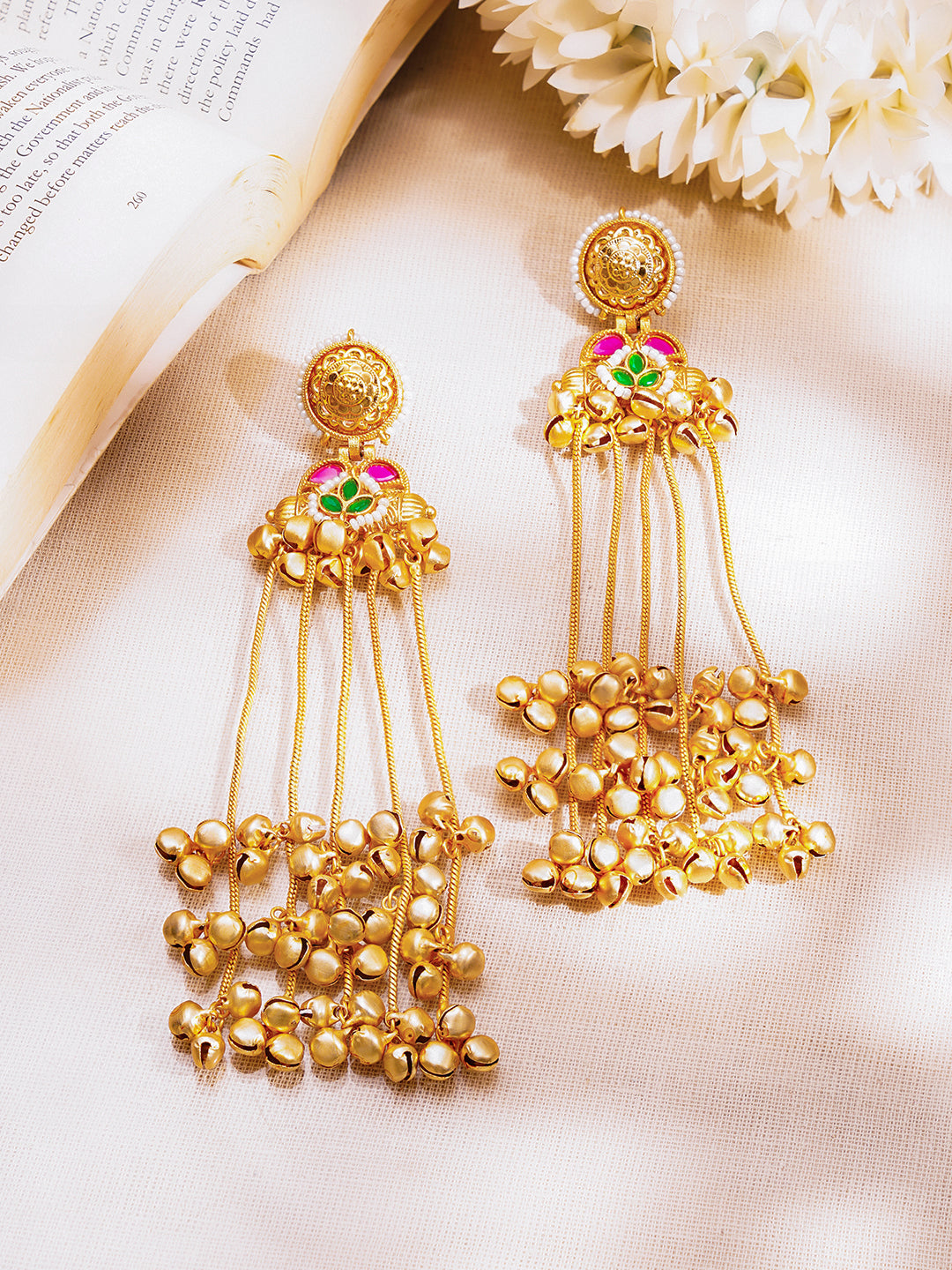 Royal Gold Ghungroo Tassel Dangler Earrings フリーサイズ