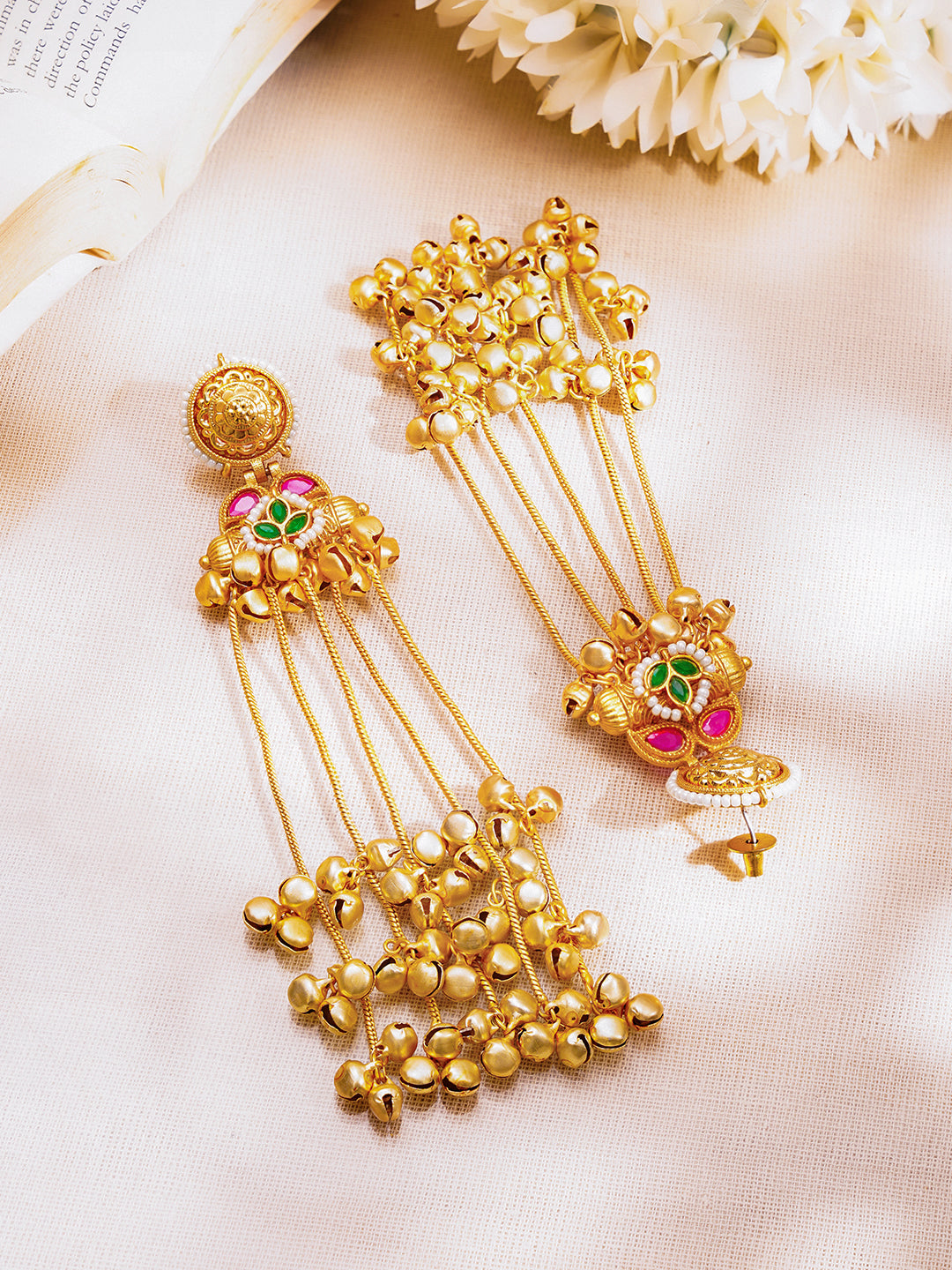 Royal Gold Ghungroo Tassel Dangler Earrings フリーサイズ