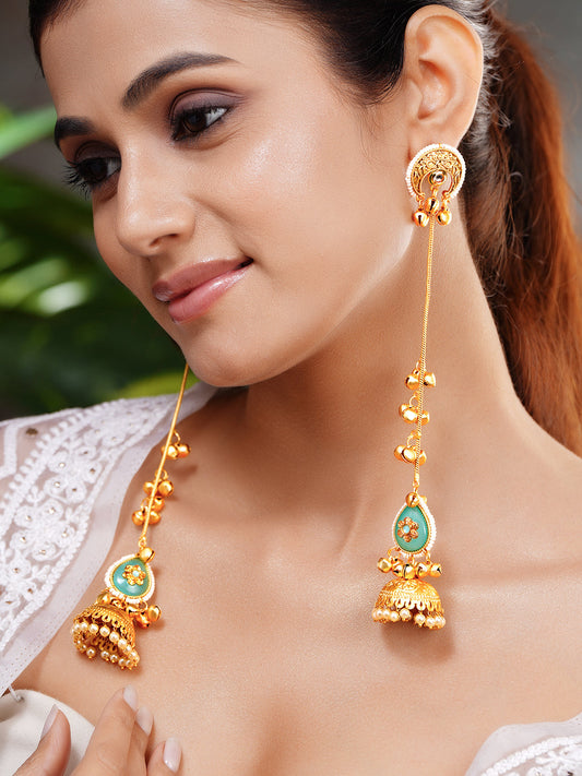 Regal Gold Chain Jhumka Dangler フリーサイズ