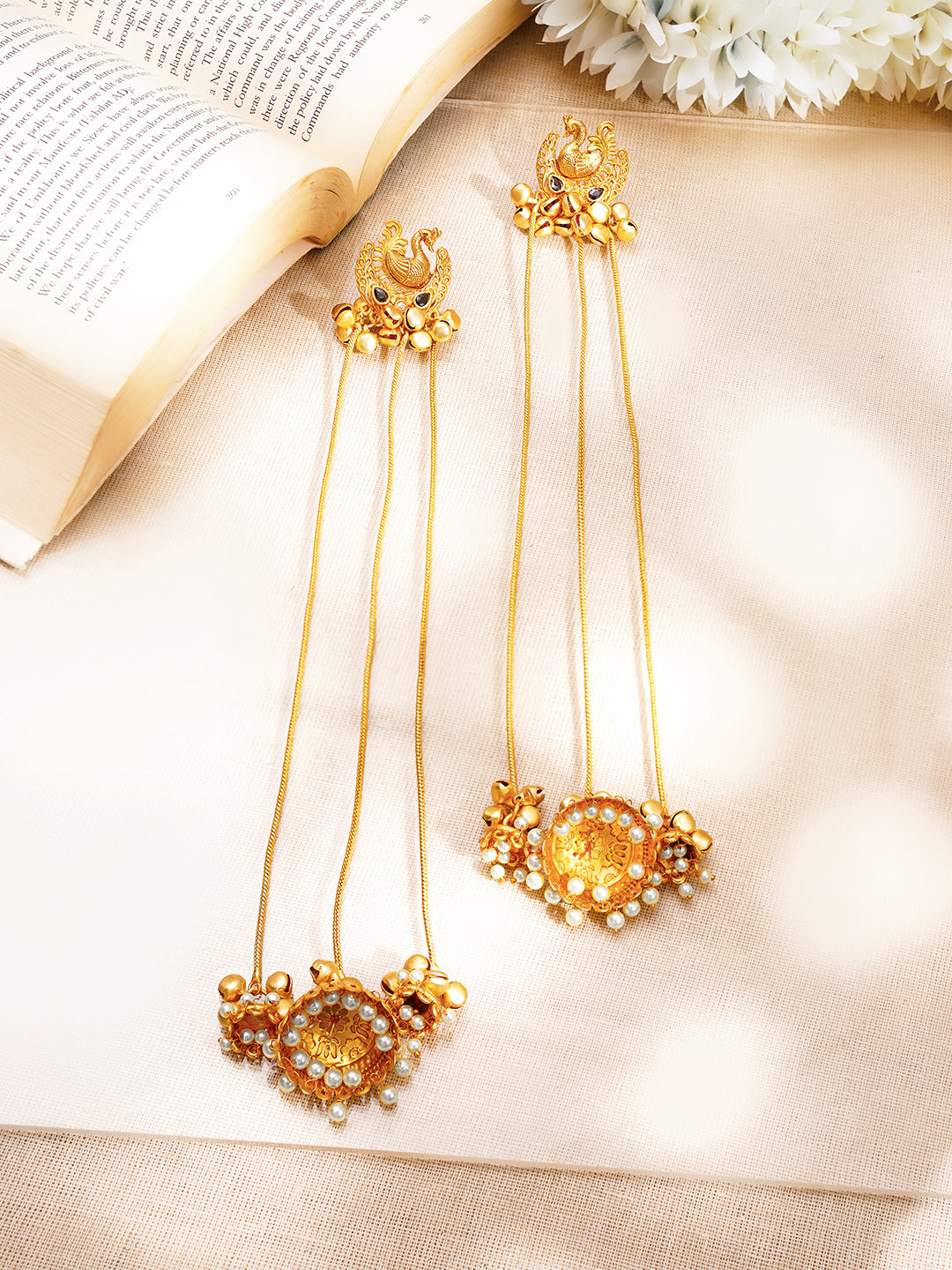 Statement Bird Design Chain Jhumka Dangler フリーサイズ