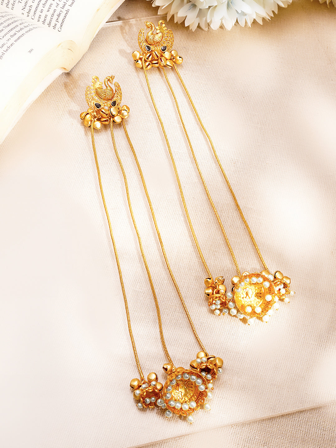 Statement Bird Design Chain Jhumka Dangler フリーサイズ