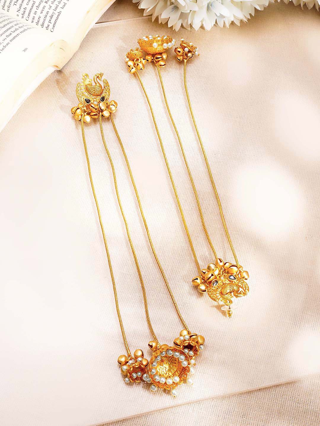 Statement Bird Design Chain Jhumka Dangler フリーサイズ