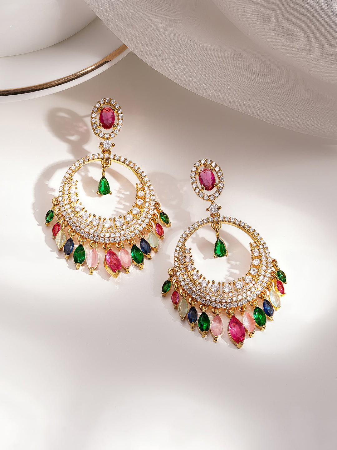Royal Multicolour Glow Chandelier Earrings フリーサイズ
