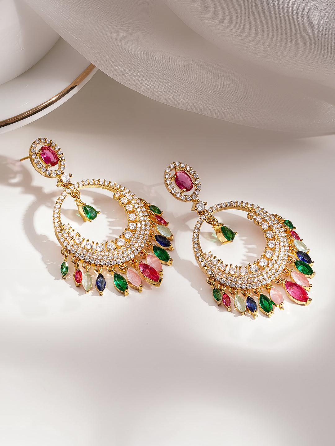 Royal Multicolour Glow Chandelier Earrings フリーサイズ