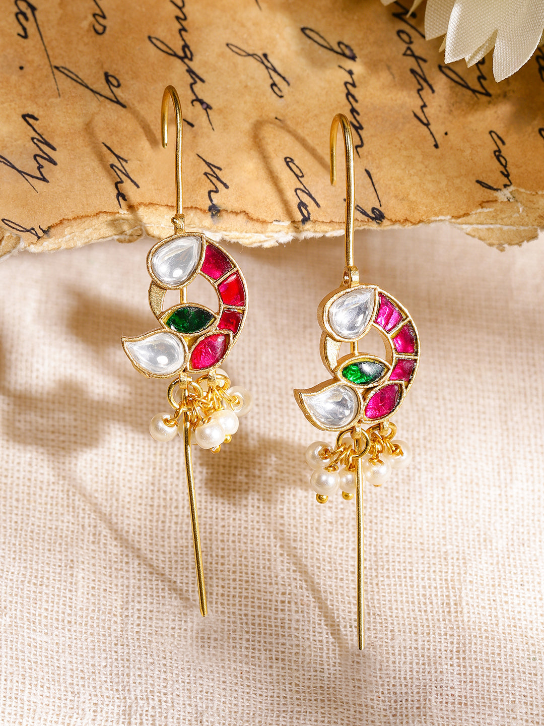 Pink & Green Modern Tradition Earrings フリーサイズ