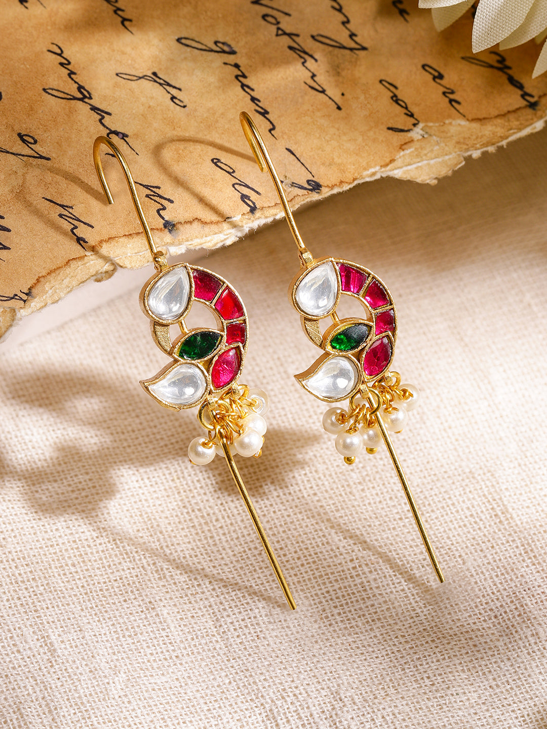 Pink & Green Modern Tradition Earrings フリーサイズ