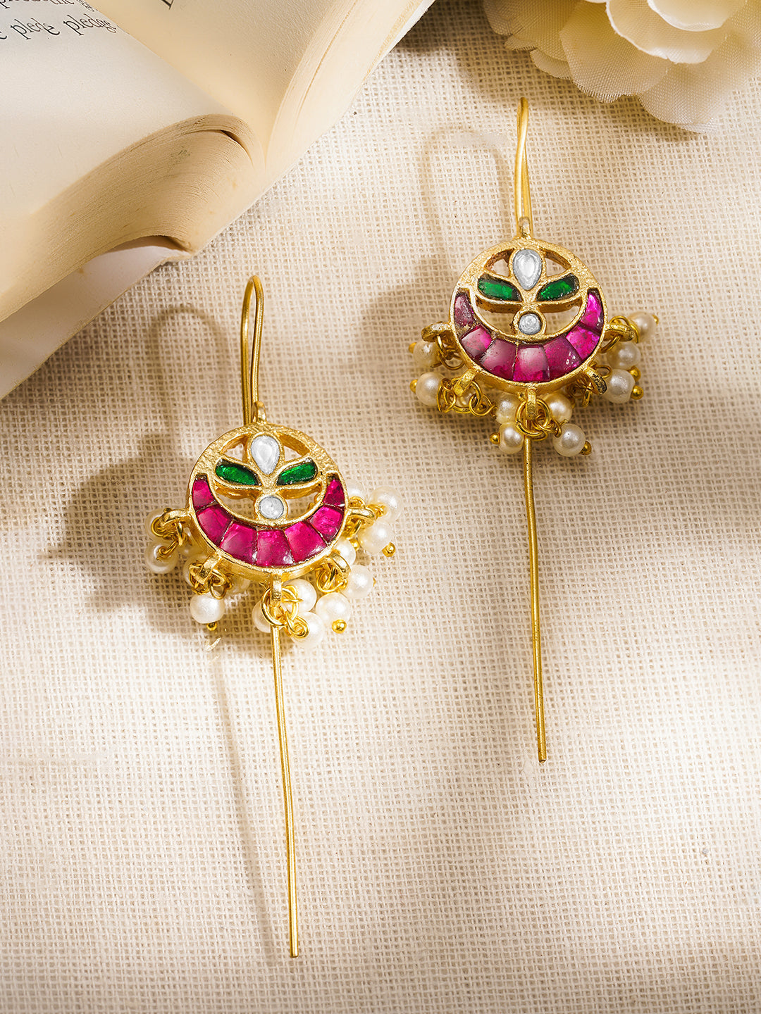 Royal Pearl Kundan Ear Cuffs フリーサイズ