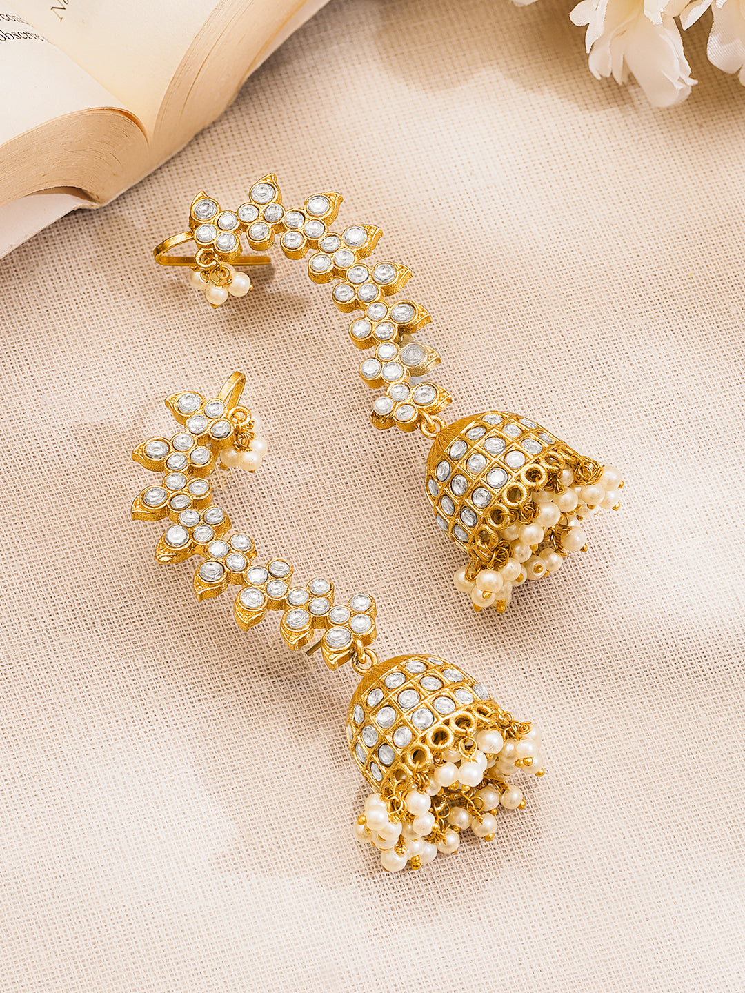 Regal Kundan Pearl Ear Cuff Jhumka フリーサイズ
