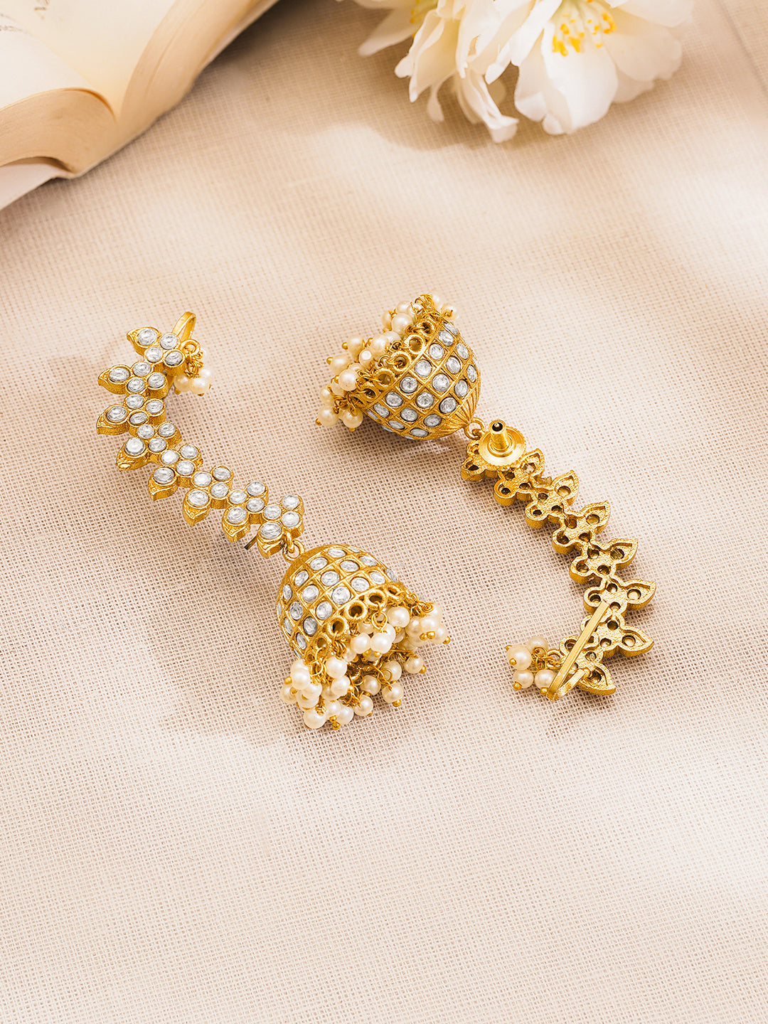Regal Kundan Pearl Ear Cuff Jhumka フリーサイズ