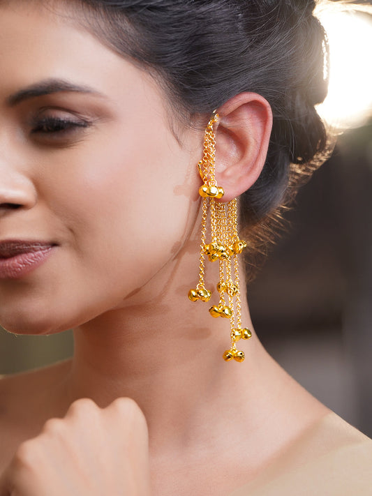 Statement Gold Ghungroo Chain Ear Cuff フリーサイズ