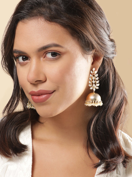 Artisan Mirror & Pearl Jhumka フリーサイズ