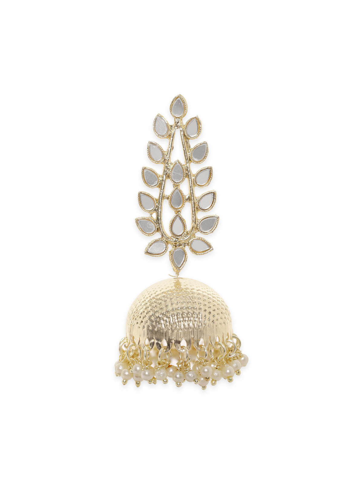 Artisan Mirror & Pearl Jhumka フリーサイズ