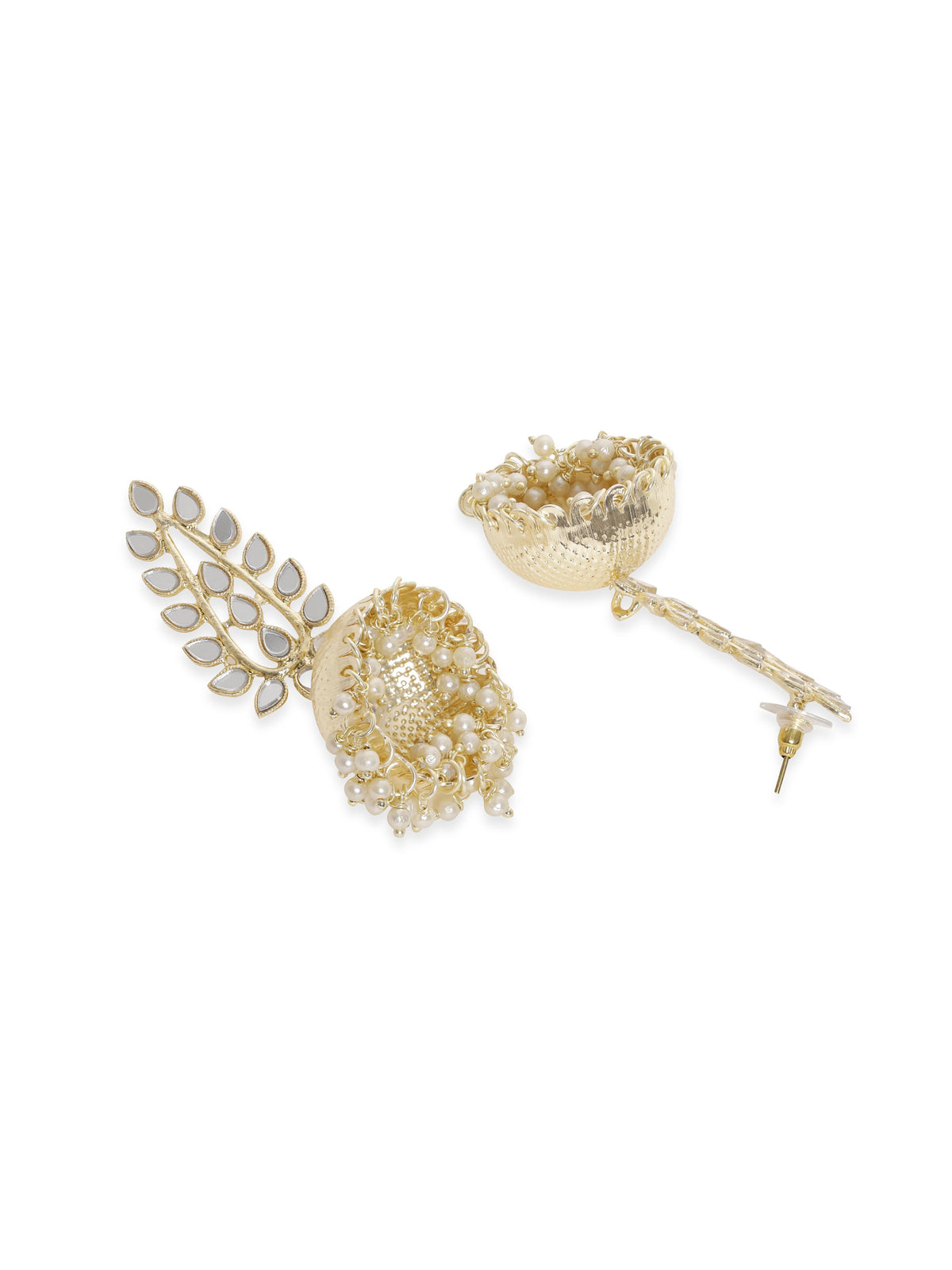 Artisan Mirror & Pearl Jhumka フリーサイズ
