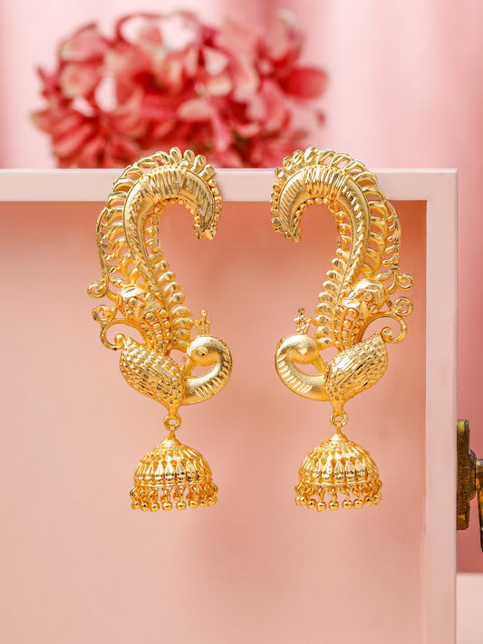 Artisan Crafted Peacock Motif Jhumka フリーサイズ