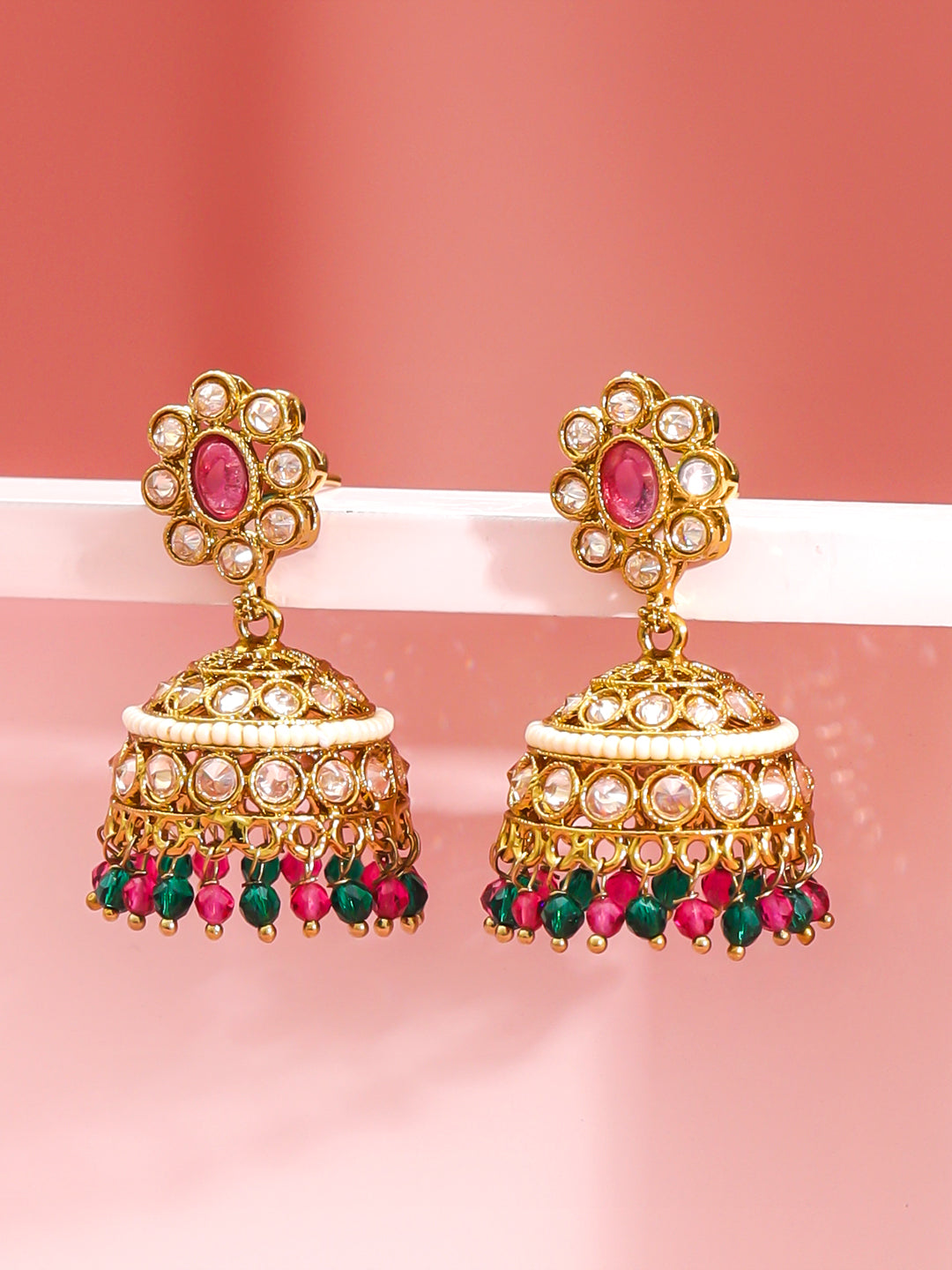 Handcrafted Multicolor Jhumka フリーサイズ