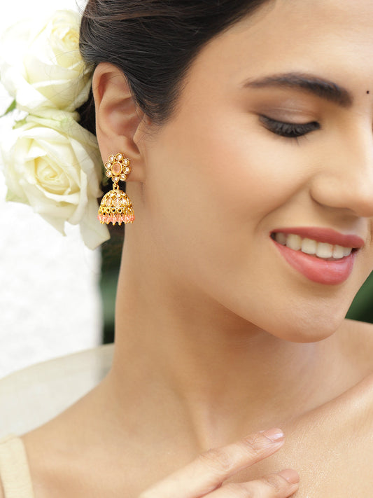 Minimal Pastel Pink Jhumka フリーサイズ