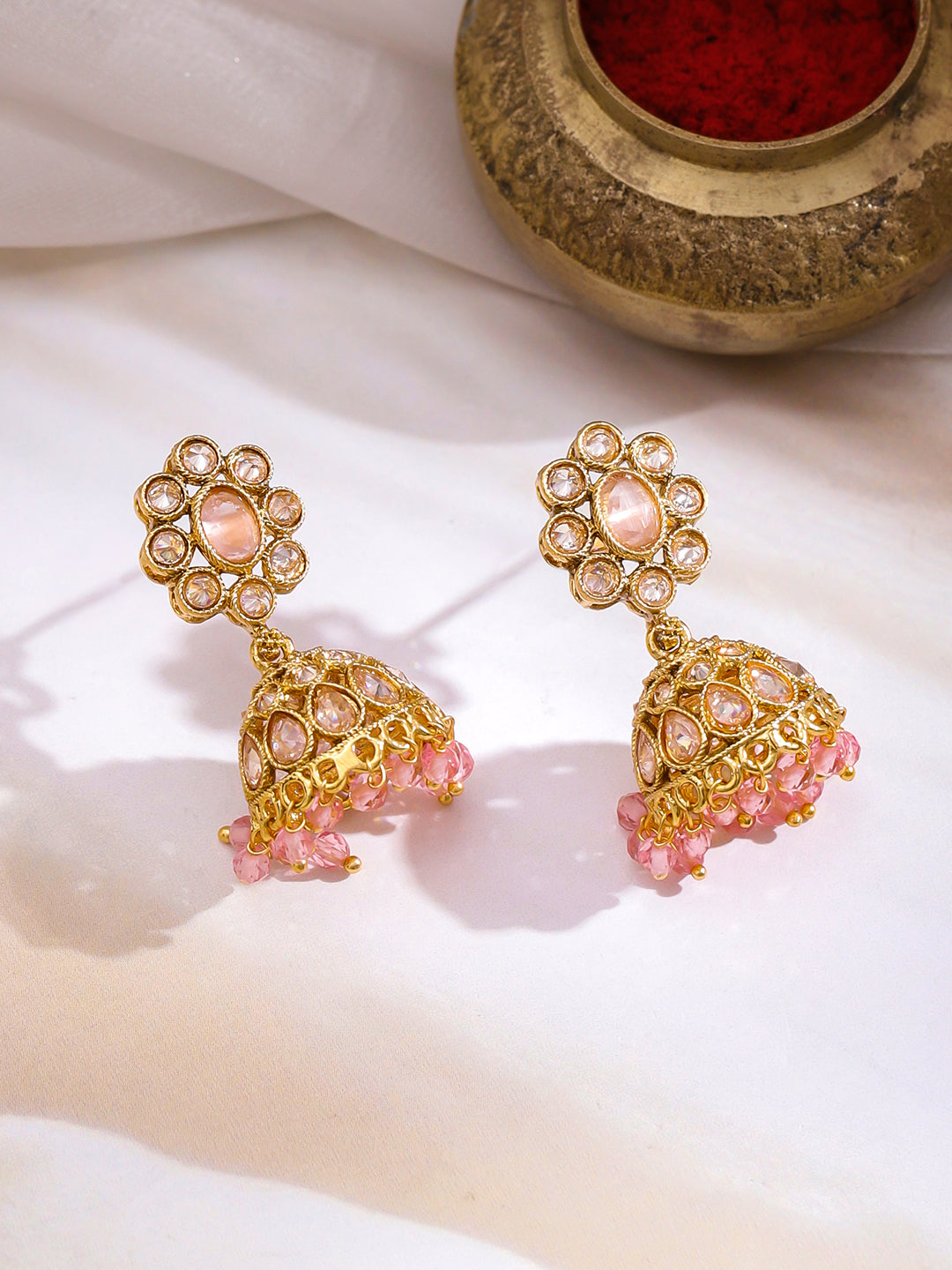 Minimal Pastel Pink Jhumka フリーサイズ