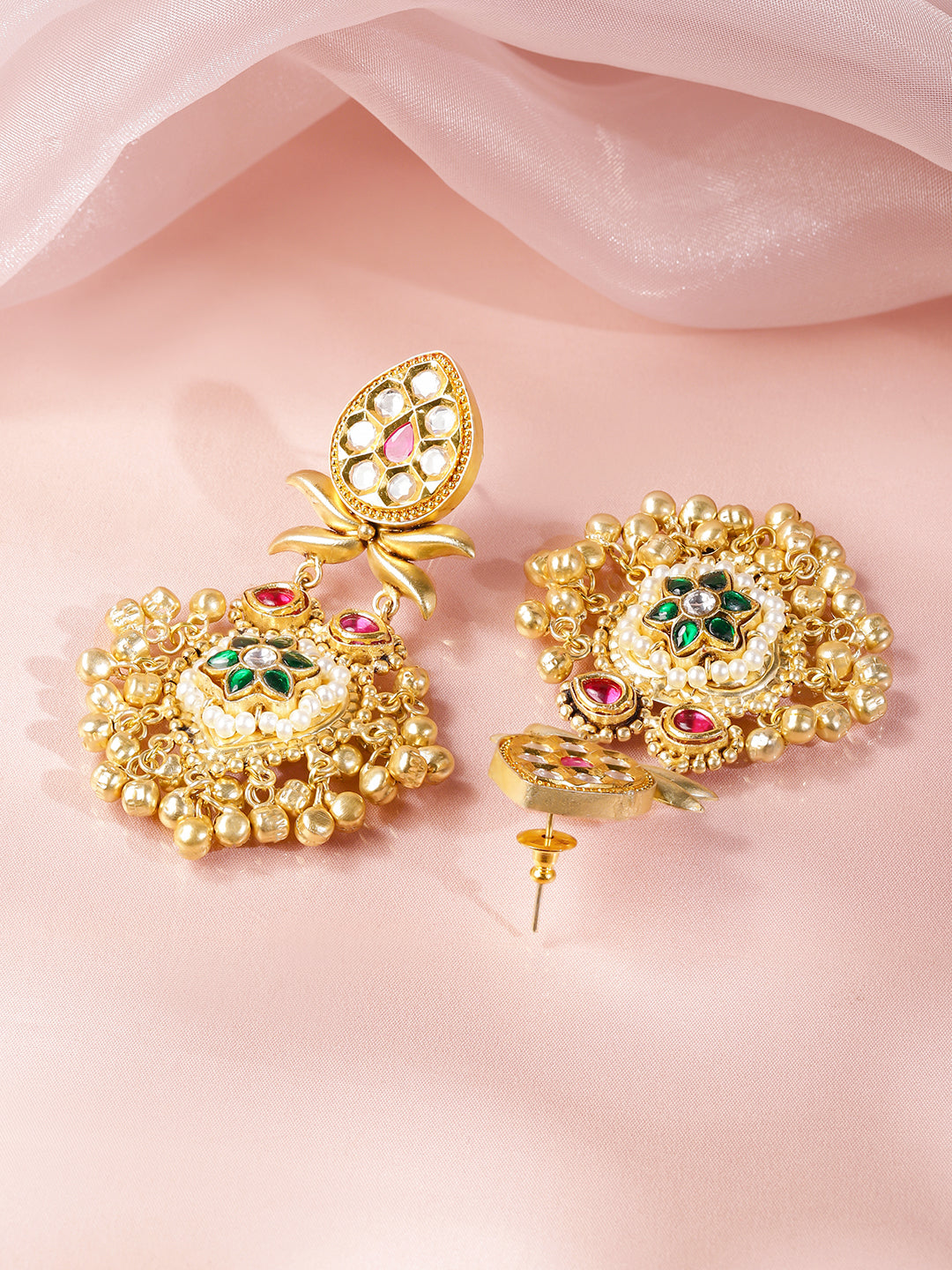 Royal Charm Multicolour Floral Ghungroo Dangler フリーサイズ