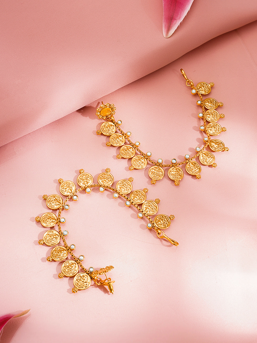 Temple Coin Charm Kaan Chains Earrings フリーサイズ