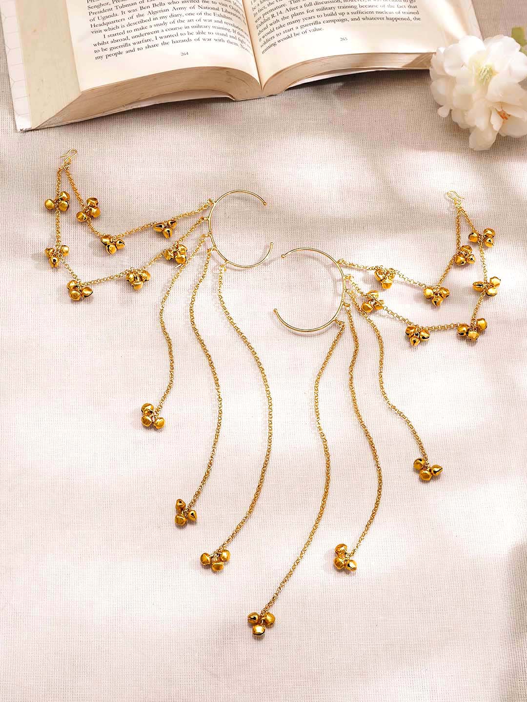 Regal Ghungroo Tassel Ear Cuff Kaan Chain Earrings フリーサイズ