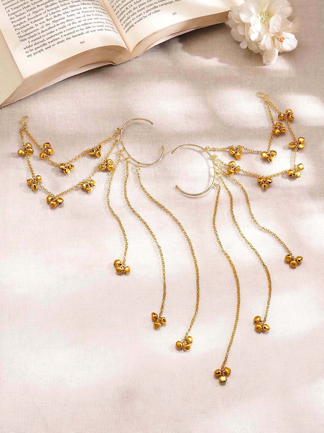 Regal Ghungroo Tassel Ear Cuff Kaan Chain Earrings フリーサイズ