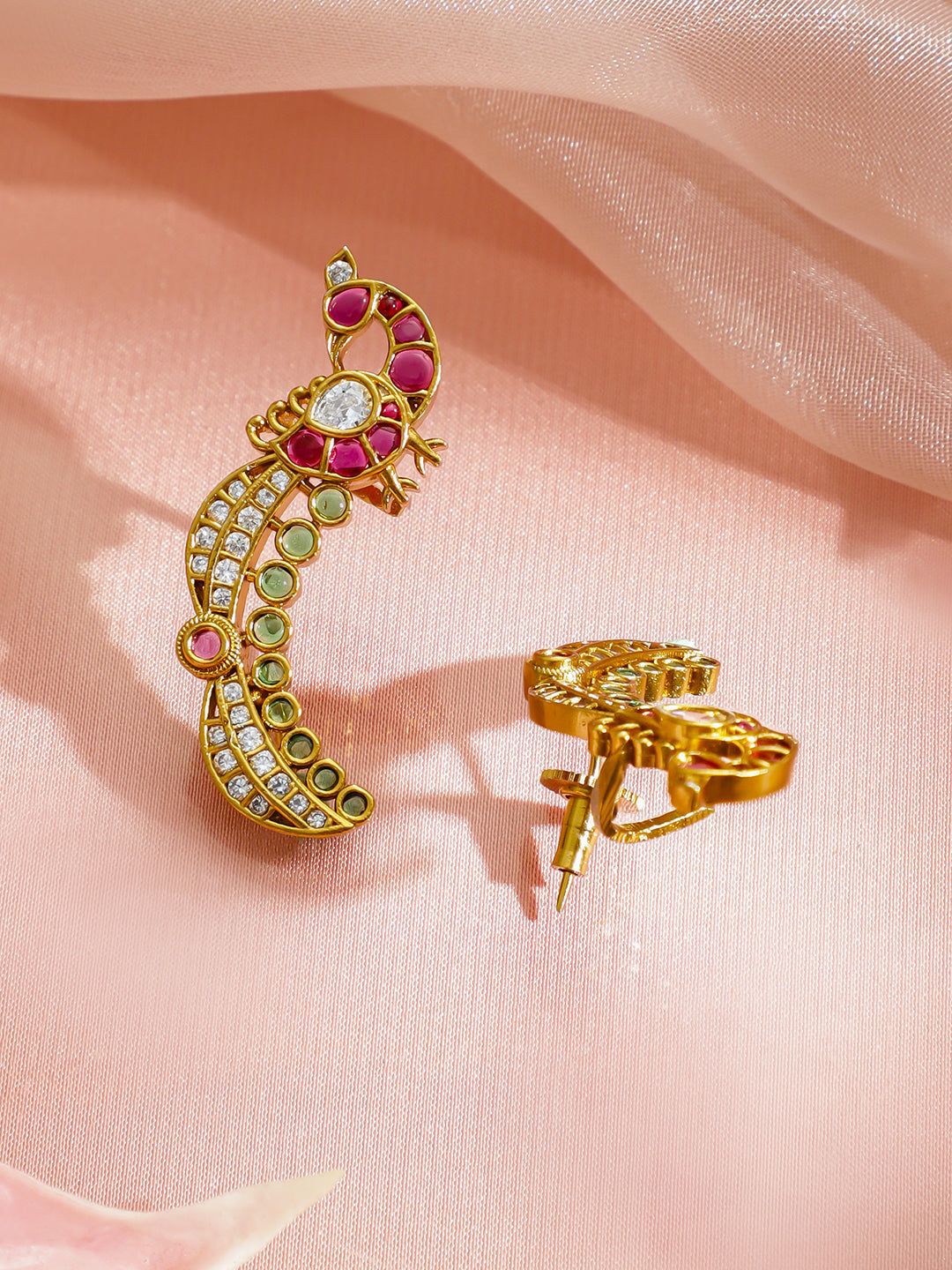 Traditional Curvs Multicolor Kundan Studs フリーサイズ
