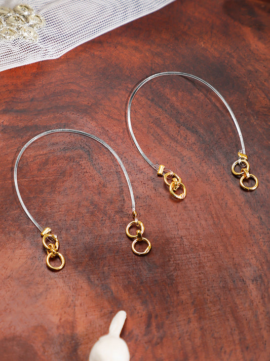 【Rubans】 Dual Gold & Silver-Plated Invisible Ear Kan Chain for Earring Support｜ゴールド＆シルバーメッキ インビジブル イヤーチェーン（重いイヤリングのサポート用）