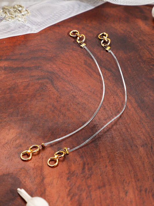 【Rubans】 Dual Gold & Silver-Plated Invisible Ear Kan Chain for Earring Support｜ゴールド＆シルバーメッキ インビジブル イヤーチェーン（重いイヤリングのサポート用）