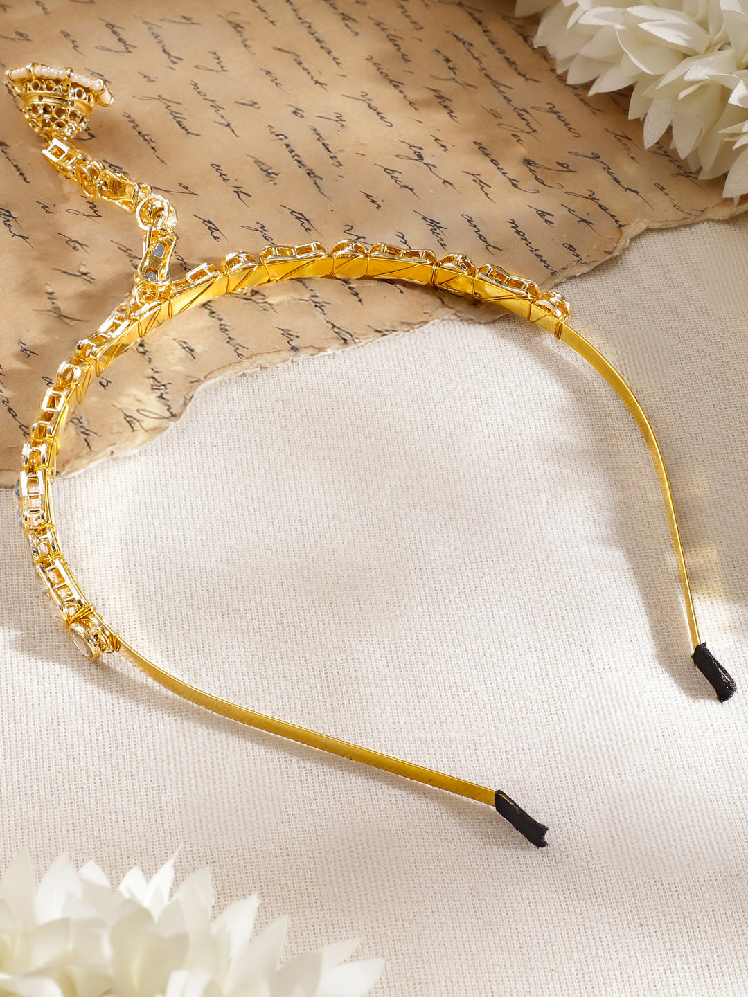 White Studded Kundan Mathapatti フリーサイズ