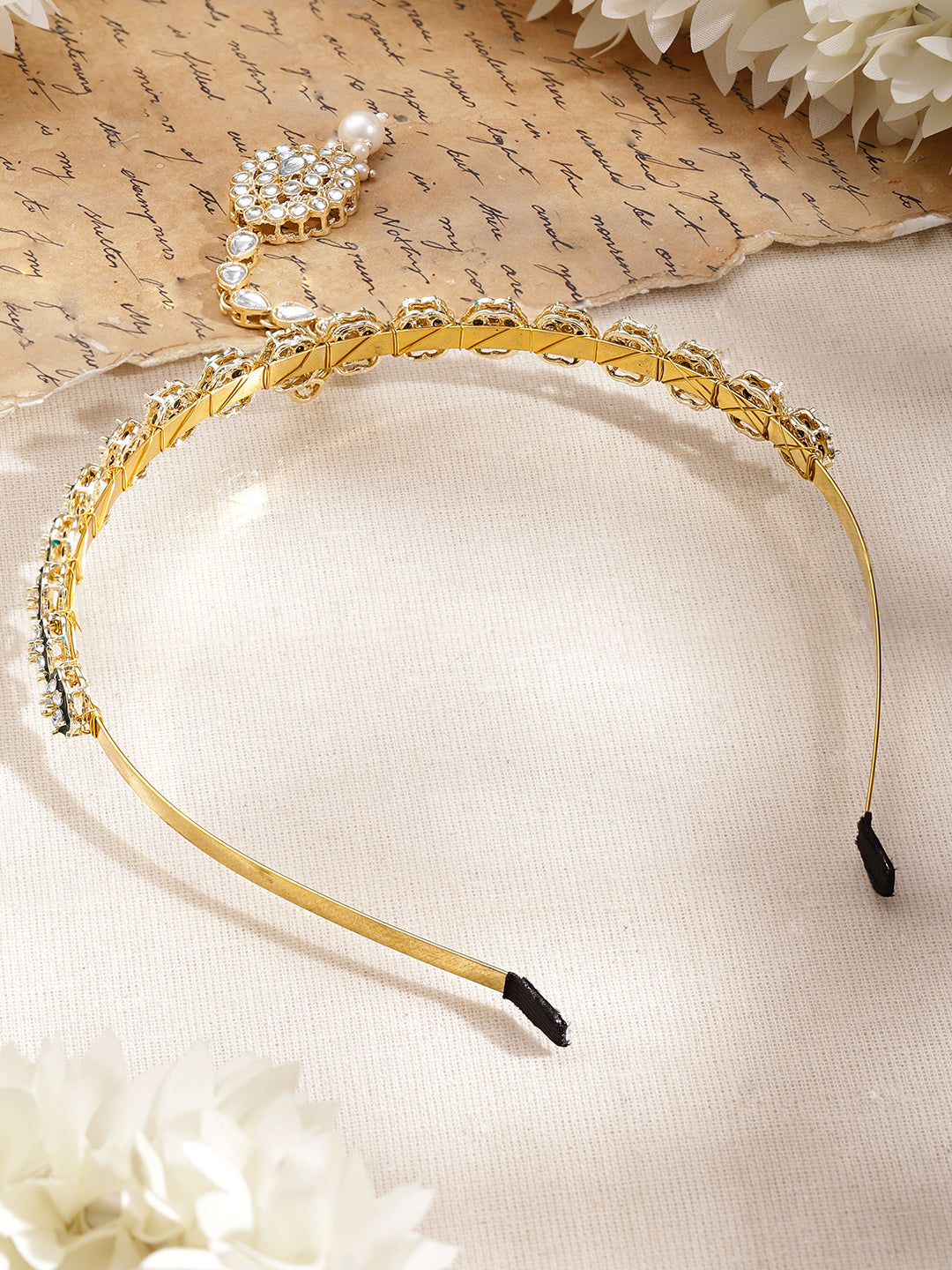 Traditional Kundan Festive Hair Band フリーサイズ