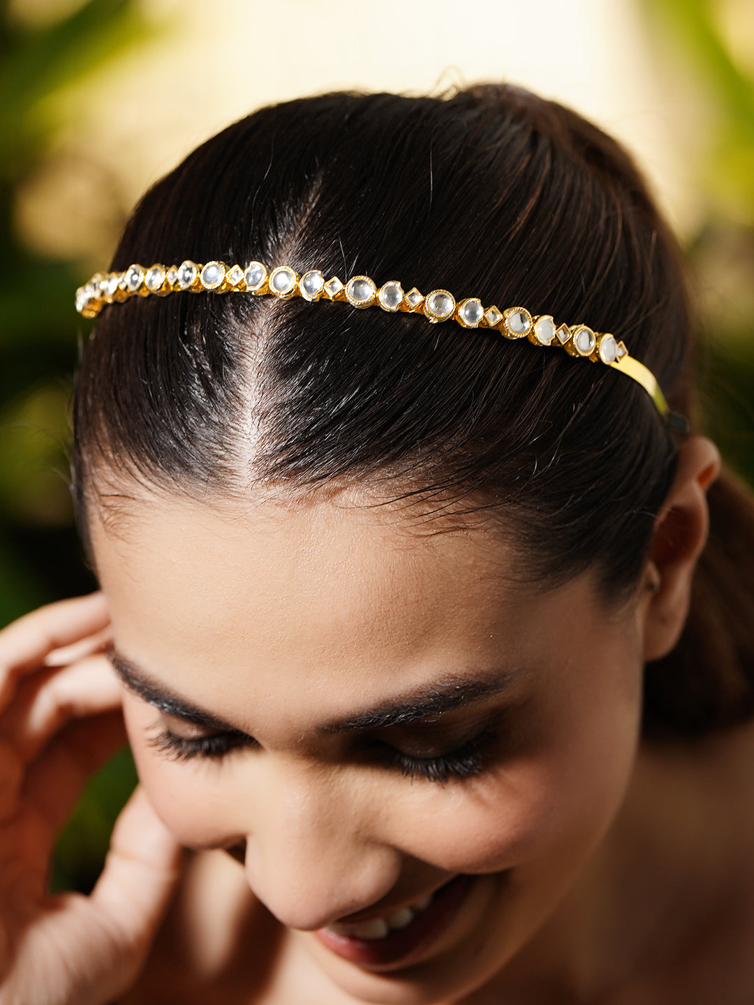 Moonlit Heirloom Kundan Hair Band フリーサイズ