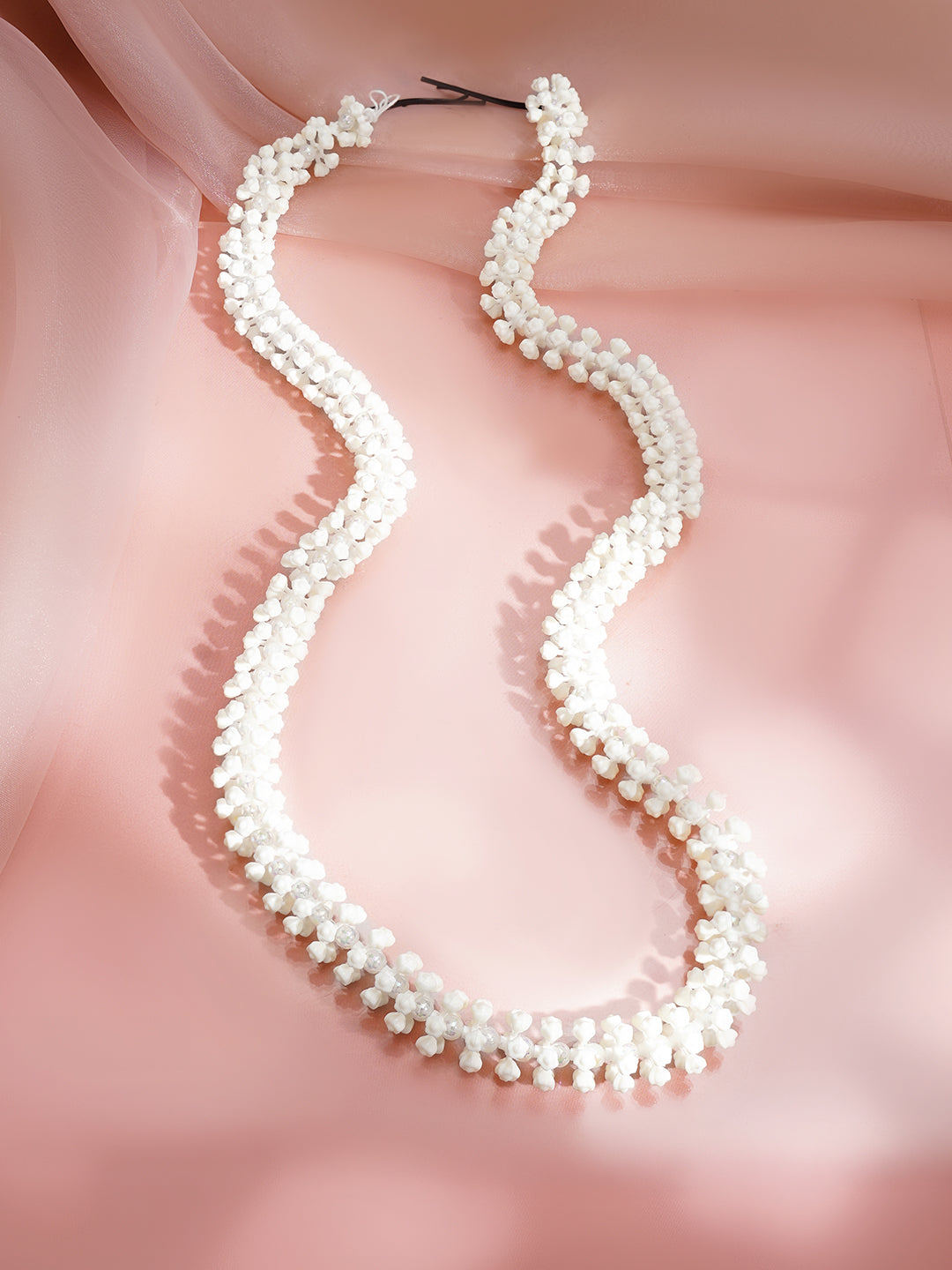 White Bead Cluster Hair Bun Accessory フリーサイズ