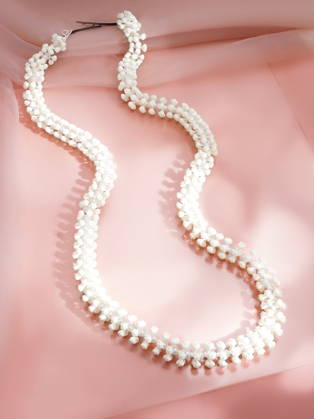 White Bead Cluster Hair Bun Accessory フリーサイズ