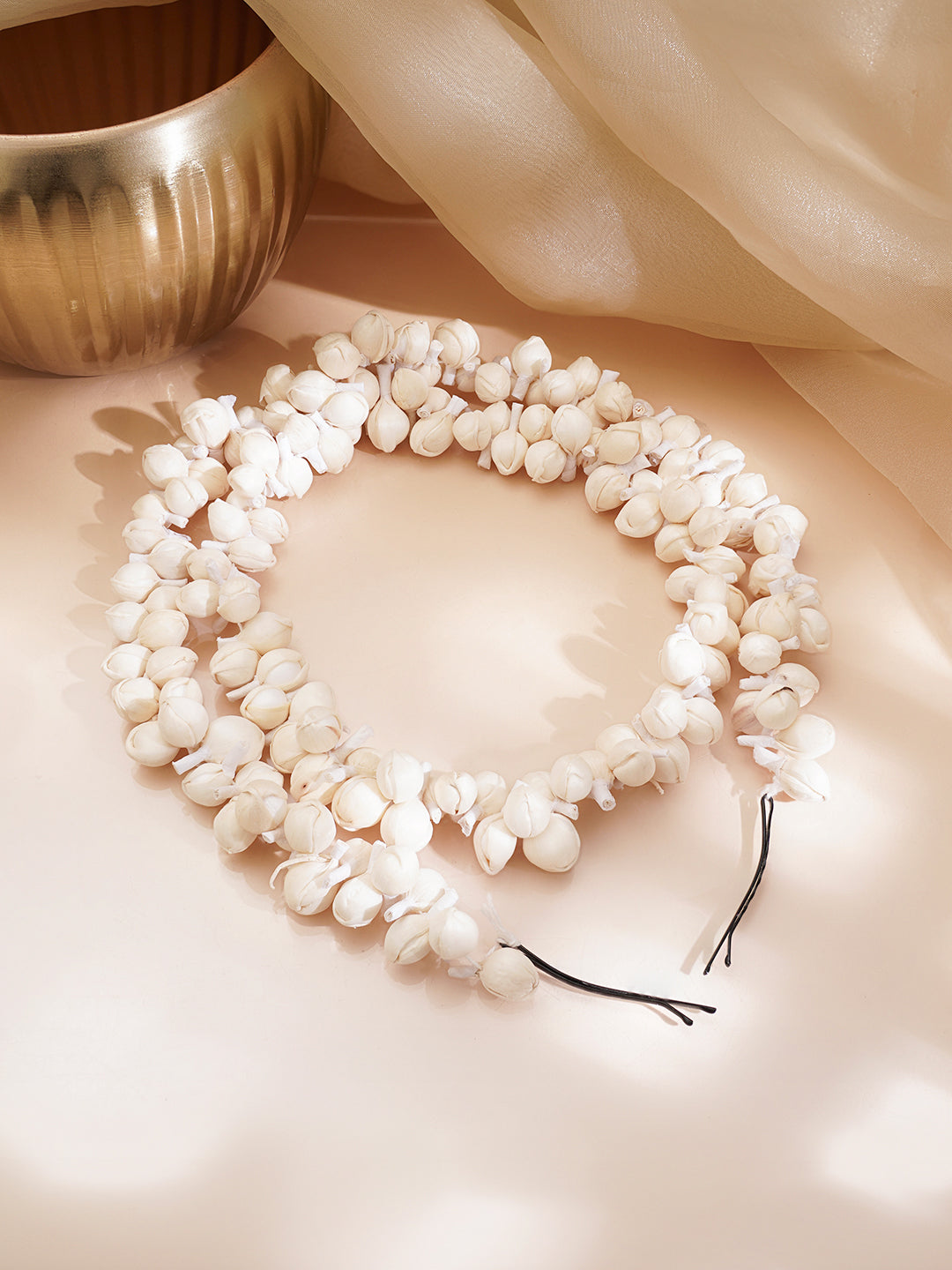 Classic White Jasmine Bridal Hair Gajra フリーサイズ