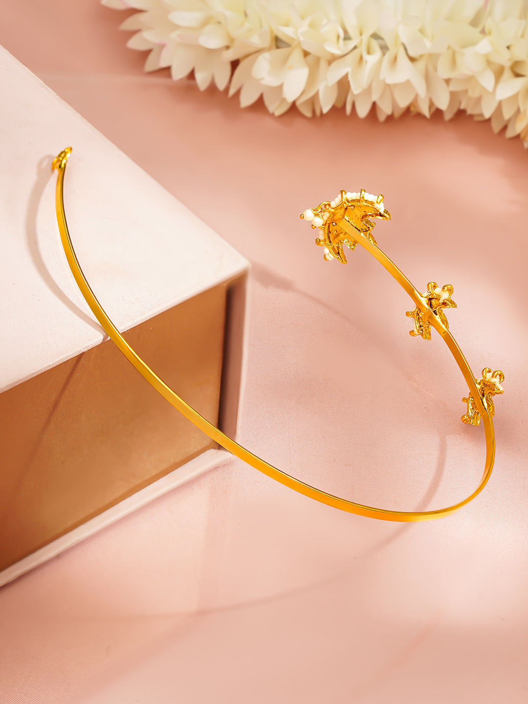 【Rubans】 Gold-Plated Kundan Bridal Maang Tikka｜ゴールドメッキ クンダン ブライダル マーンティッカ（額飾り）