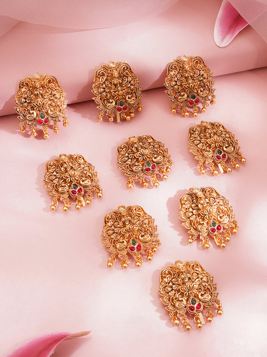 Set of 9 Regal Temple Hair Brooch フリーサイズ