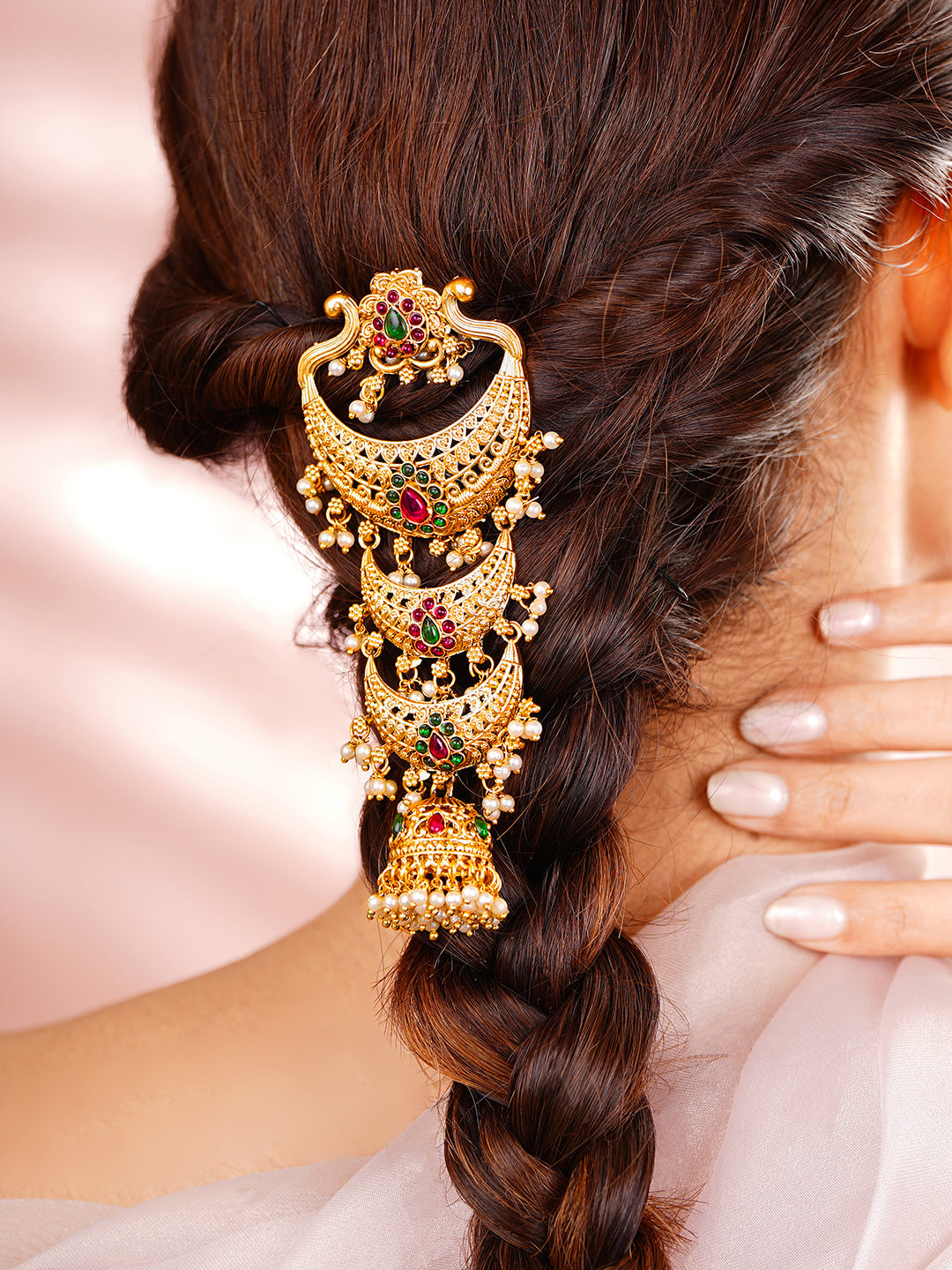 Traditional Gold Layered Braid Hair Accessory フリーサイズ