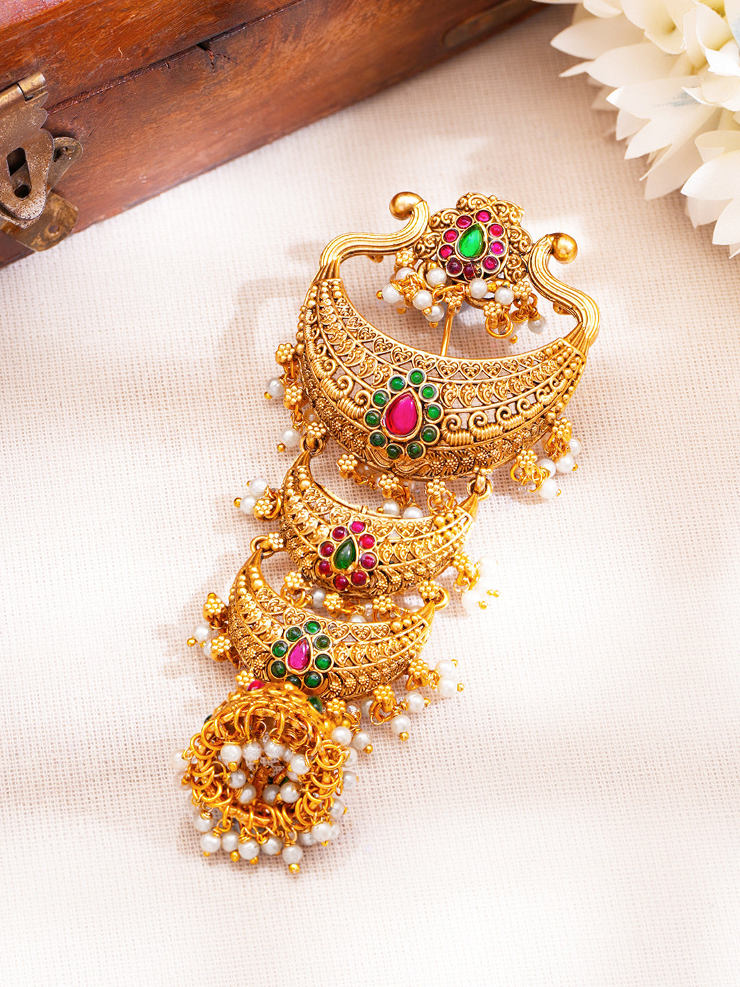 Traditional Gold Layered Braid Hair Accessory フリーサイズ