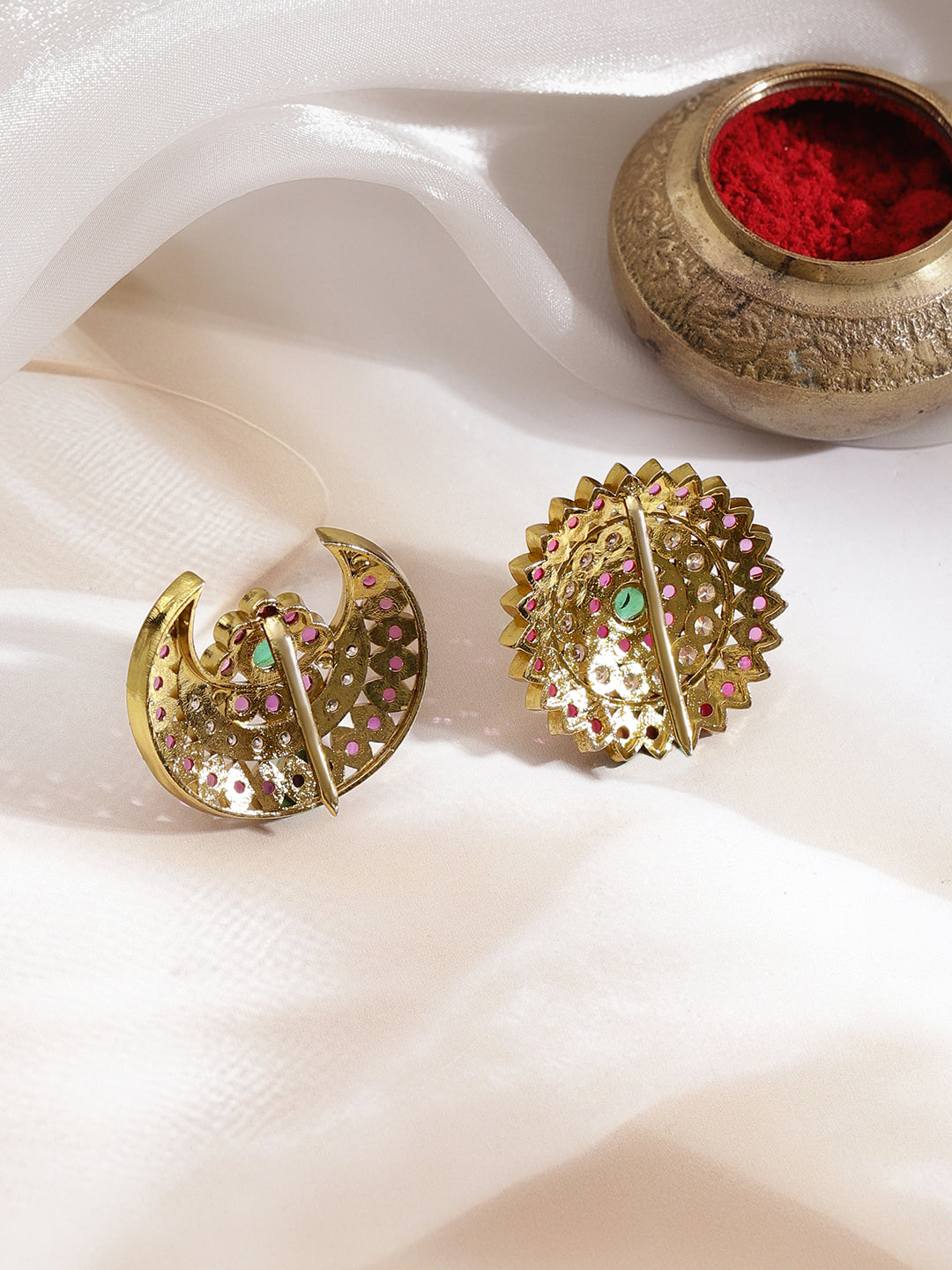 Crescent Kundan Hair Accessories Set フリーサイズ