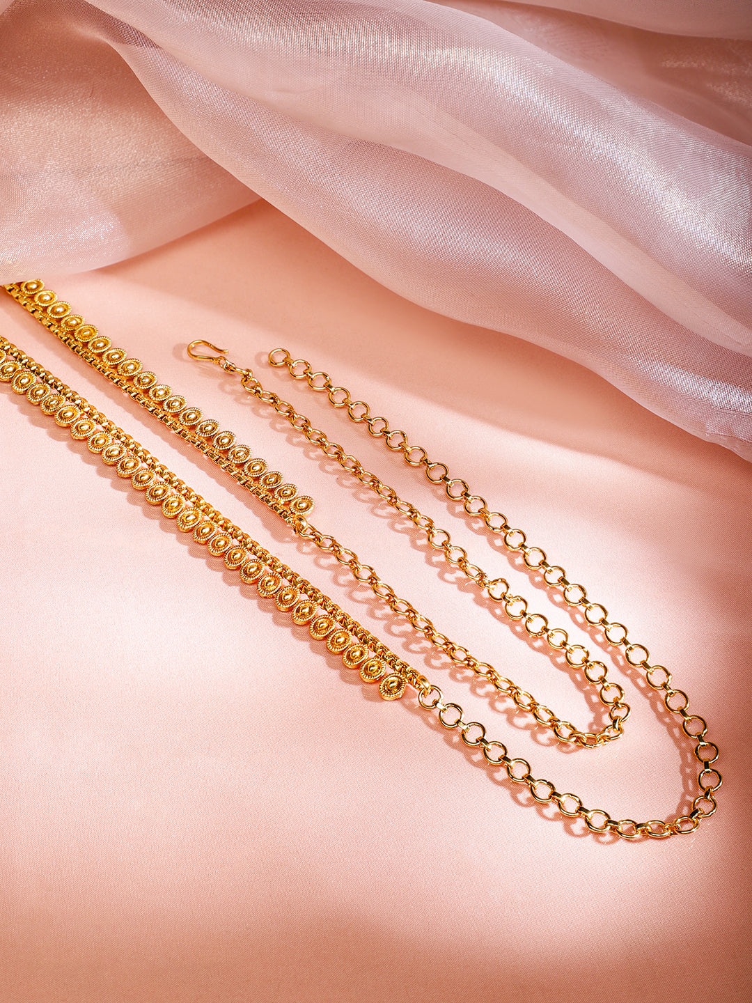 Rubans 18K Gold-Plated Traditional Motif Design Kamarbandh â€“ Perfect for Ethnic Looks フリーサイズ